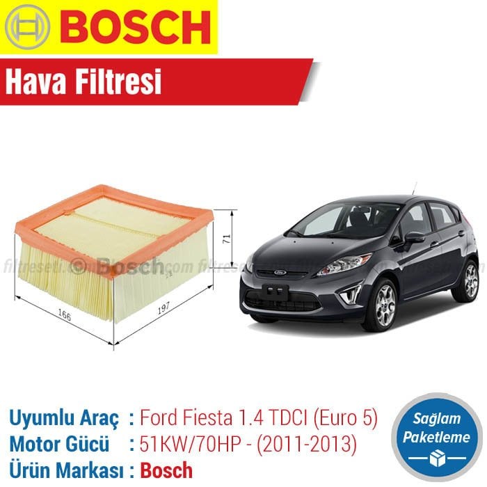 Ford Fiesta 1.4 TDCI Euro 5 Bosch Hava Filtresi (2011-2013)