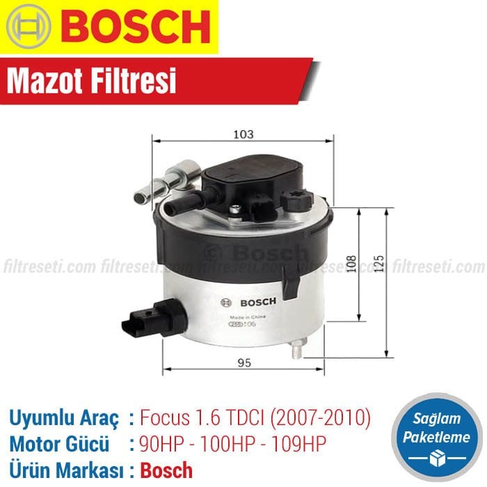 Ford Focus 1.6 TDCI Bosch Mazot Filtresi (2007-2010)