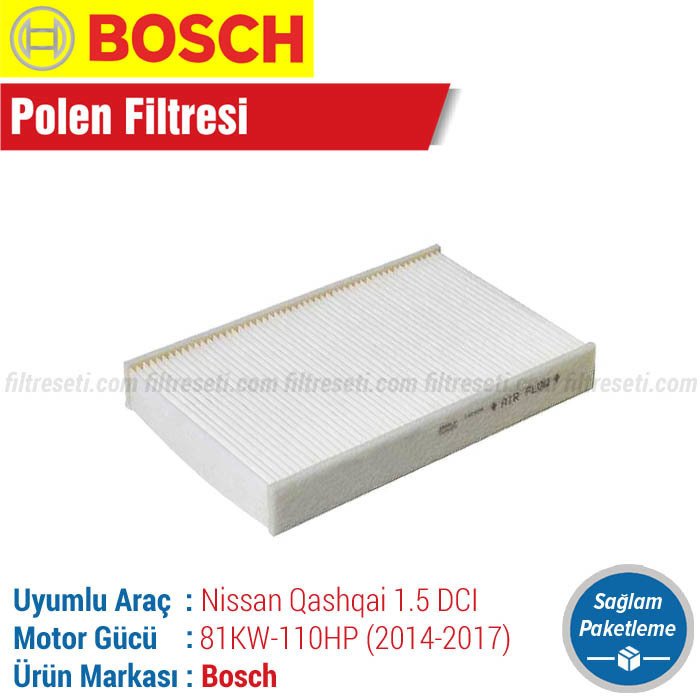 Nissan Qashqai 1.5 DCI Bosch Polen Filtresi (2014-2017)