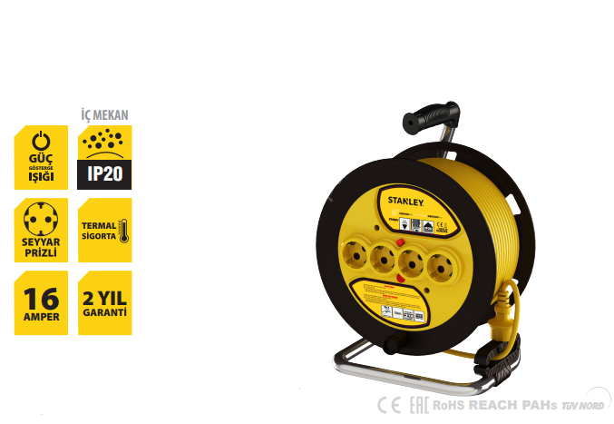 ST-E-5015 50M 3X1,5MM SEY.PLASTİK MAKARA STANLEY