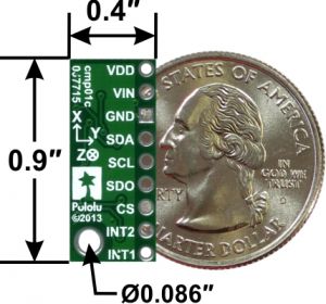 LSM303D 3D Voltaj Regülatörlü Pusula ve İvme Ölçer Sensörü