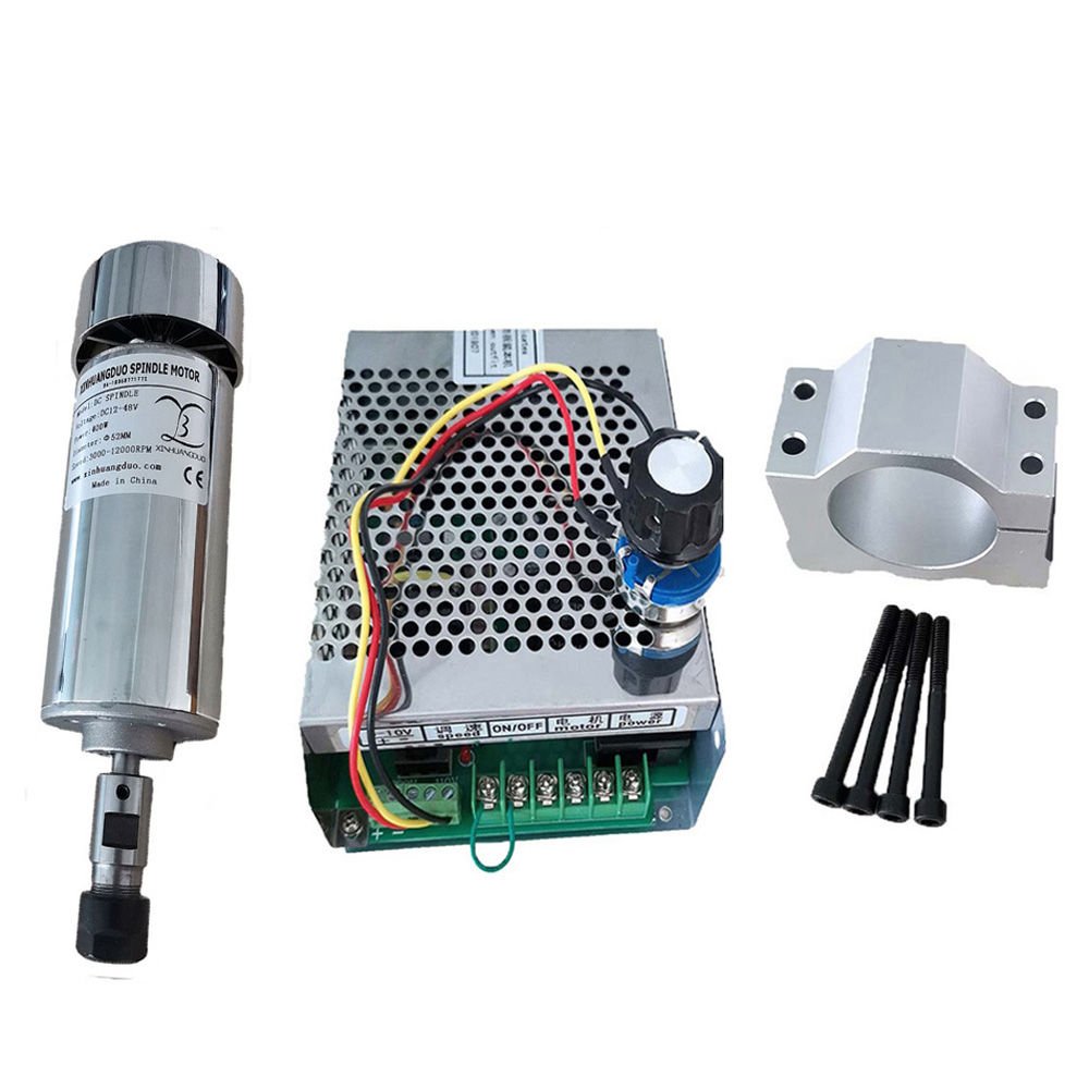 200W Spindle  Motor ER11 + Bracket Tutma aparatı + Motor Sürücü 0.2KW