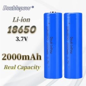 Doublepow 3.7V 2000mAh 18650 Li-ion Şarjlı Pil Başlı