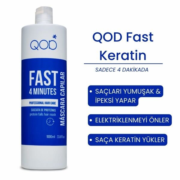 QOD Fast Hızlı Keratin Yükleme & Elektriklenmeyi Önleyici Saç Maskesi - 1000 ML