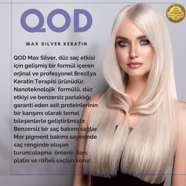 QOD Brezilya Fönü Max Silver Profesyonel Brezilya Keratini Uygulama Kiti (Max Silver Keratin 60 mL + Arındırıcı Şampuan 60 mL )