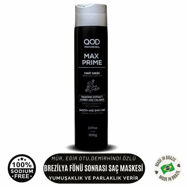 QOD Profesyonel Max Prime Keratin  Bakım  Saç Maskesi 300 ml - Brezilya Fönü Sonrası Saç Maskesi