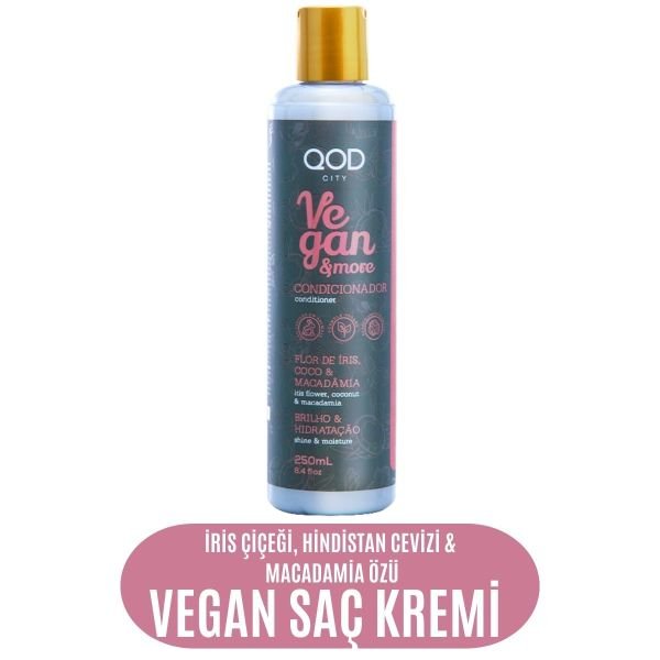 Vegan Saç Kremi QOD City Vegan & More Saç Kremi 250 ml / İris Çiçeği , Hindistan Cevizi & Macademia