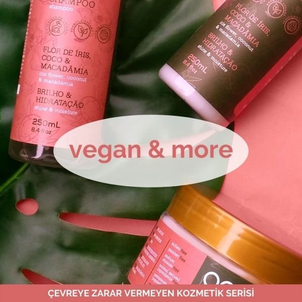Vegan Saç Bakım Seti QOD City Vegan & More Şampuan + Saç Kremi + Saç Maskesi /İris Çiçeği & Hindistan Cevizi & Macademia