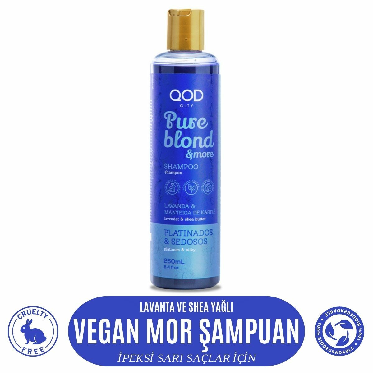 Mor Vegan Şampuan QOD City Pure Blond & More Vegan Şampuan 250 ml - Mor Pigmentli