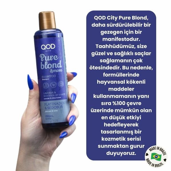 Mor Vegan Şampuan QOD City Pure Blond & More Vegan Şampuan 250 ml - Mor Pigmentli