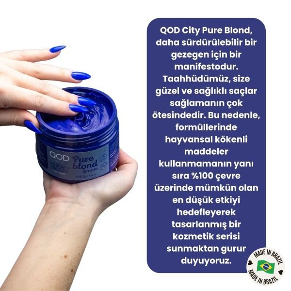 Mor Vegan Saç Maskesi QOD Turunculaşma Karşıtı Mor Vegan Saç Maskesi -  City Pure Blond & More Vegan  Saç Maskesi 280 Gr - Mor Pigmentli Maske