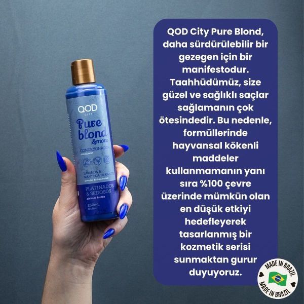 Mor Vegan Şampuan ve Saç Kremi QOD City Pure Blond & More Vegan Şampuan + Vegan Saç Kremi- Mor Pigmentli