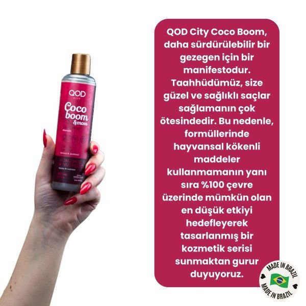 Vegan Pantenol ve Hindistan Cevizi Yağlı Şampuan QOD City Coco Boom & More Şampuan 250ML