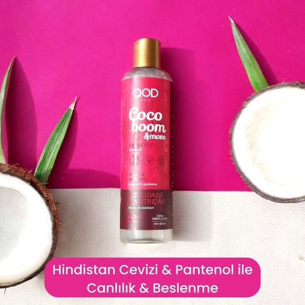 Vegan Pantenol ve Hindistan Cevizi Yağlı Şampuan QOD City Coco Boom & More Şampuan 250ML