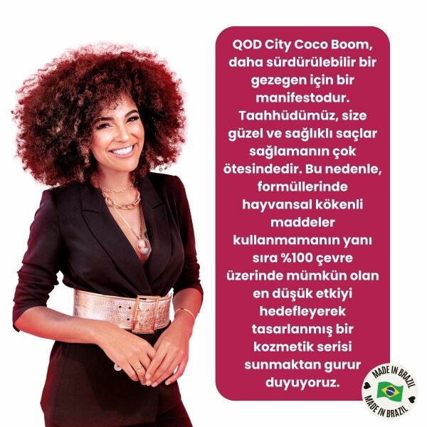 Vegan Pantenol Hindistan Cevizi Yağlı Saç Bakım Seti QOD City Coco Boom & More  Vegan Şampuan + Vegan Saç Kremi + Vegan Saç Maskesi