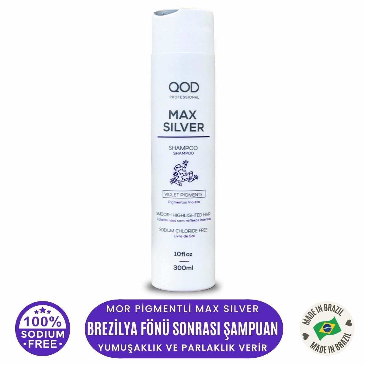 Mor Silver Şampuan QOD Profesyonel  Max Silver Şampuan 300 ml / Mor Pigmentli