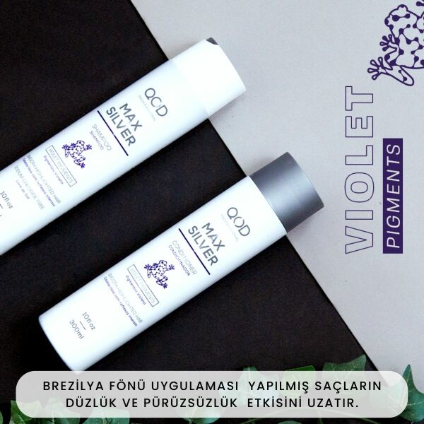 Mor Silver Şampuan 300 mL + Mor Silver Saç Kremi 300mL QOD Profesyonel Max Silver  Şampuan & Saç Kremi - Mor Pigmentli
