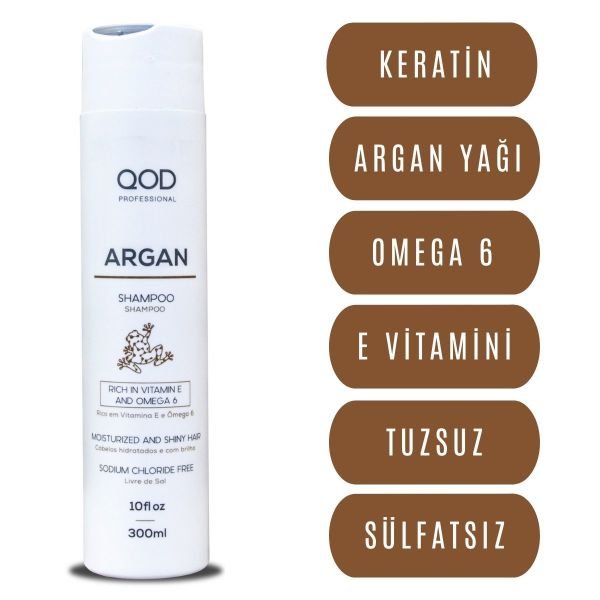 QOD   Profesyonel   Argan Şampuan  300 ml  - Extra  Parlaklık & Yumuşaklık