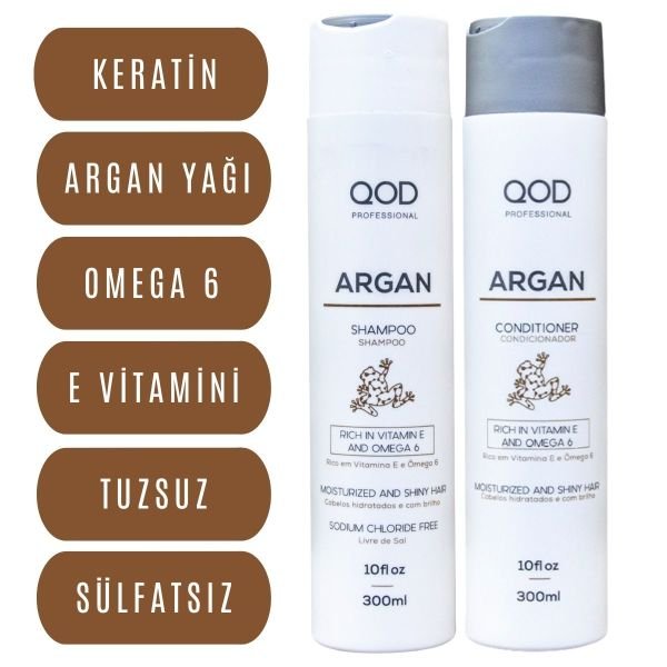 QOD Profesyonel  Argan Şampuan + Saç Kremi + Saç Maskesi