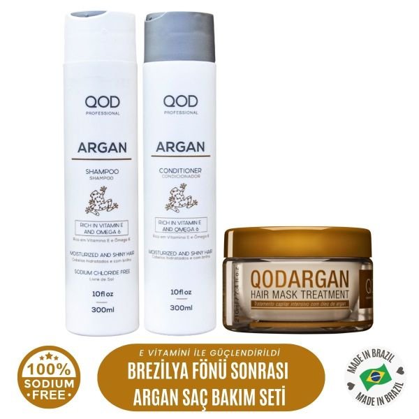 QOD Profesyonel  Argan Şampuan + Saç Kremi + Saç Maskesi