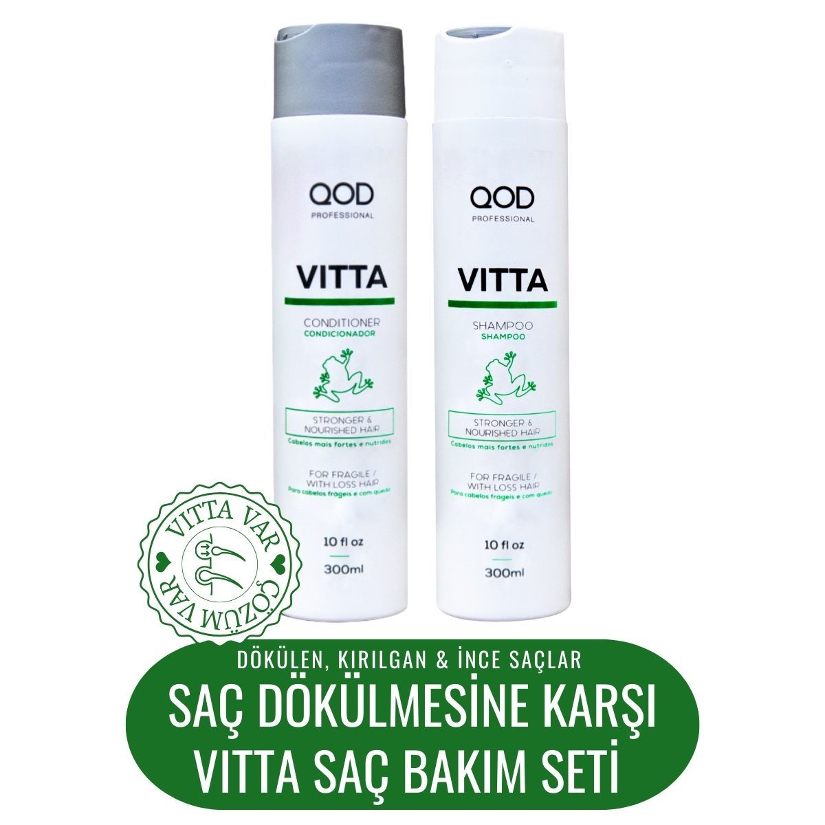 Dökülme Karşıtı Şampuan ve Saç Kremi 300 ml - QOD  Profesyonel Vitta