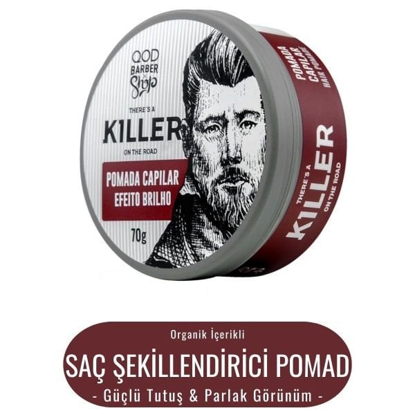 Saç Şekillendirici Pomad - Güçlü Tutuş & Parlak Görünüm - QOD Barber Shop Killer Pomad 70G - Güçlü Tutuş & Parlak Görünüm