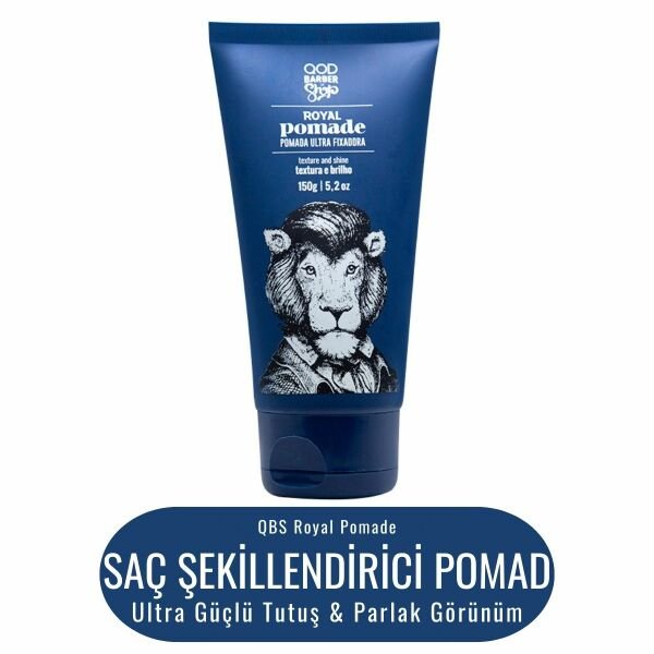 Saç Şekillendirici Pomad Ultra Güçlü Tutuş QOD Barber Shop Royal Pomad 150Gr - Ultra Güçlü Tutuş & Parlak Görünüm