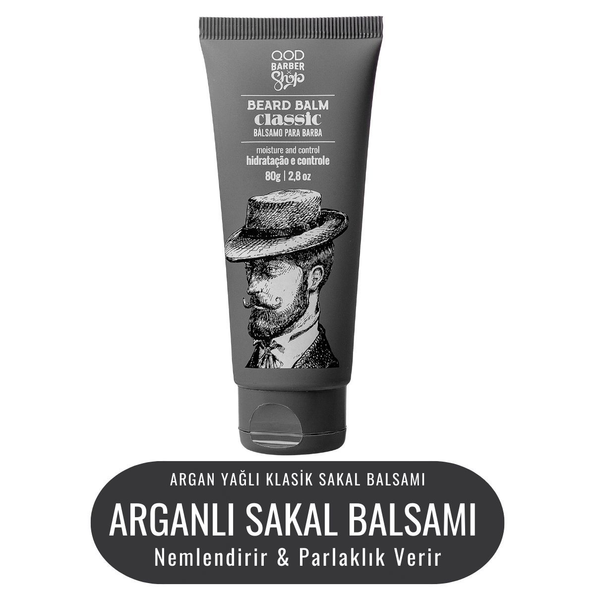 Sakal ve Bıyık Balsamı Nemlendirici Etkili QOD Barber  Shop Nemlendirici Sakal Balsamı 80g gr - Klasik Sakal Balsamı