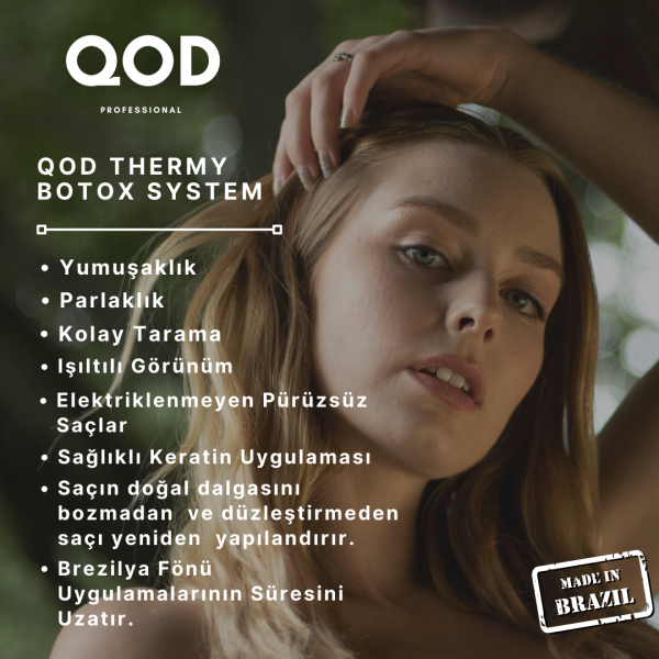 Keratin Bakım Kiti QOD THERMY Elektriklenme Karşıtı Yoğun Nem Veren Keratin Bakım Maskesi ve Arındırıcı Original Cleanse Şampuan Seti