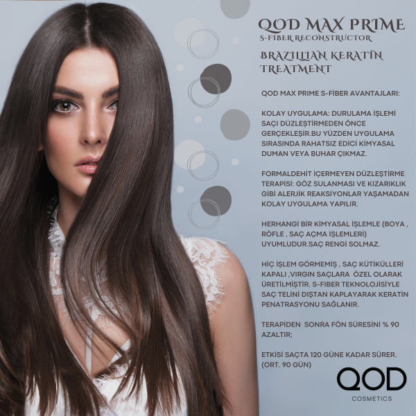 Brezilya Fönü Keratini QOD Max Prime  Profesyonel Brezilya Keratin Uygulama Başlangıç Kiti(Kısa Saç) + Sonrası Brezilya Fönü Maskesi- QOD Max Prime After Treatment  Keratin  Mask-QOD Max Prime  Keratin  Bakım  Maskesi 300 ml