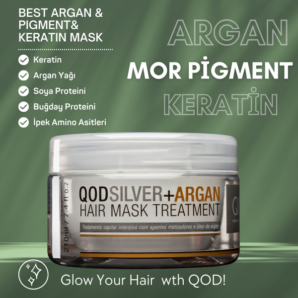 Brezilya Fönü Keratini QOD Max Silver Profesyonel Brezilya Keratin Uygulama Yoğun Bakım Kiti(Uzun Saç) + Sonrası Mor Pigment & Keratin & Argan Maske-QOD Profesyonel Argan Silver Saç Bakım Maskesi - Yoğun Bakım 210 Gr