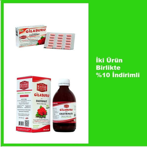 Gilaburu Sıvı Ekstraktı 300 ml + Gilaburu Mikroen 45 Adet Kapsül