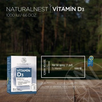 Naturalnest Vitamin D3 1000 IU Sprey 10 ml