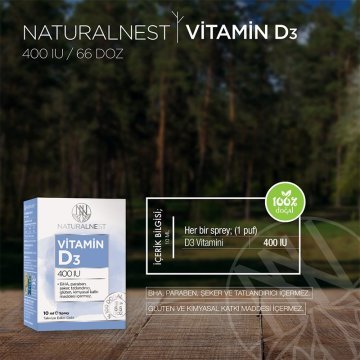 Naturalnest Vitamin D3 400 IU Sprey 10 ml