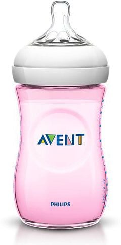 Avent Natural Biberon PP 260 ml Tekli PEMBE