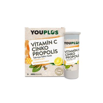 Youplus Vitamin C Çinko Propolis İçeren 20 Efervesan Tablet