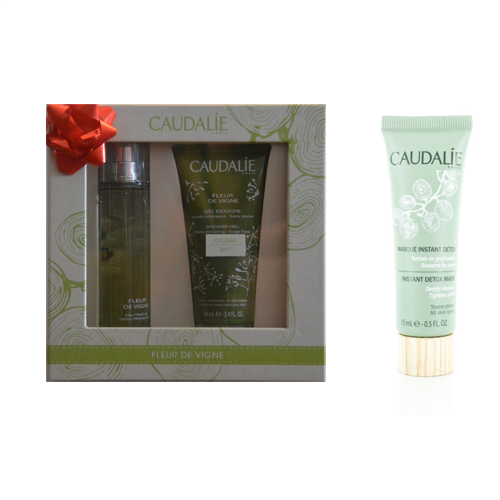 Caudalie Fleur De Vigne Fresh Energizing Fragrance Parfüm ve  Caudalie İnstant Detox Maske 15 ml Hediyeli Set