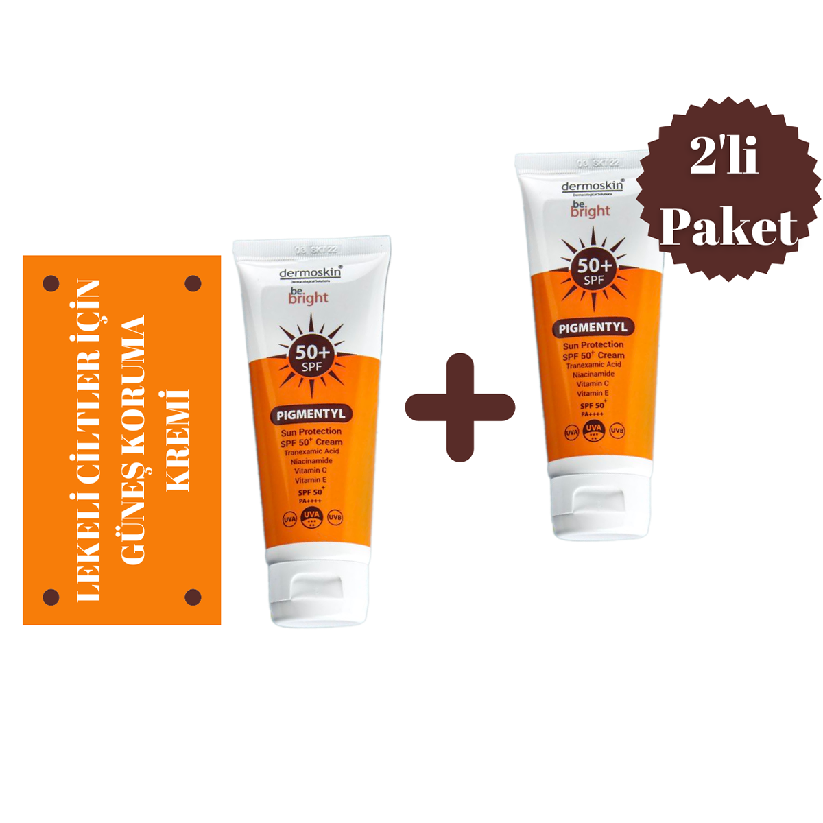 Dermoskin Pigmentyl Sun Protection SPF50 Cream 75ml İkili Paket