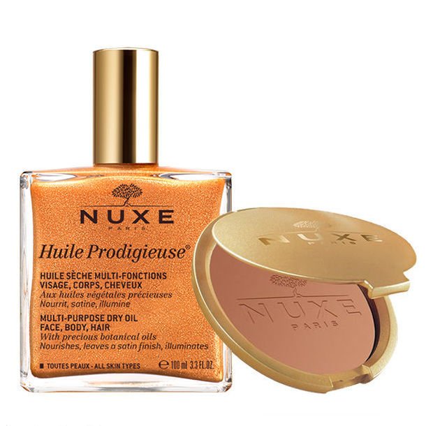 Nuxe Huile Prodigieuse Or & Poudre Eclat Prodigieuse SET