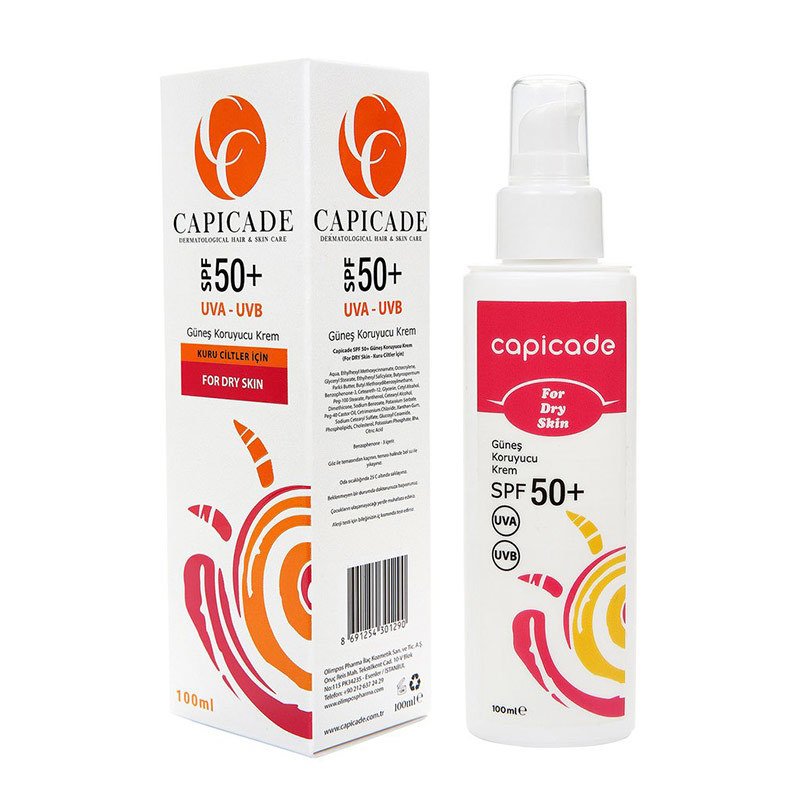 Capicade SPF50+ Güneş Koruyucu Krem 100ml-Kuru Ciltler
