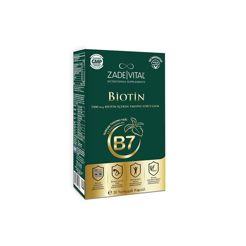 Zade Vital Biotin 2500mcg 30 Kapsül