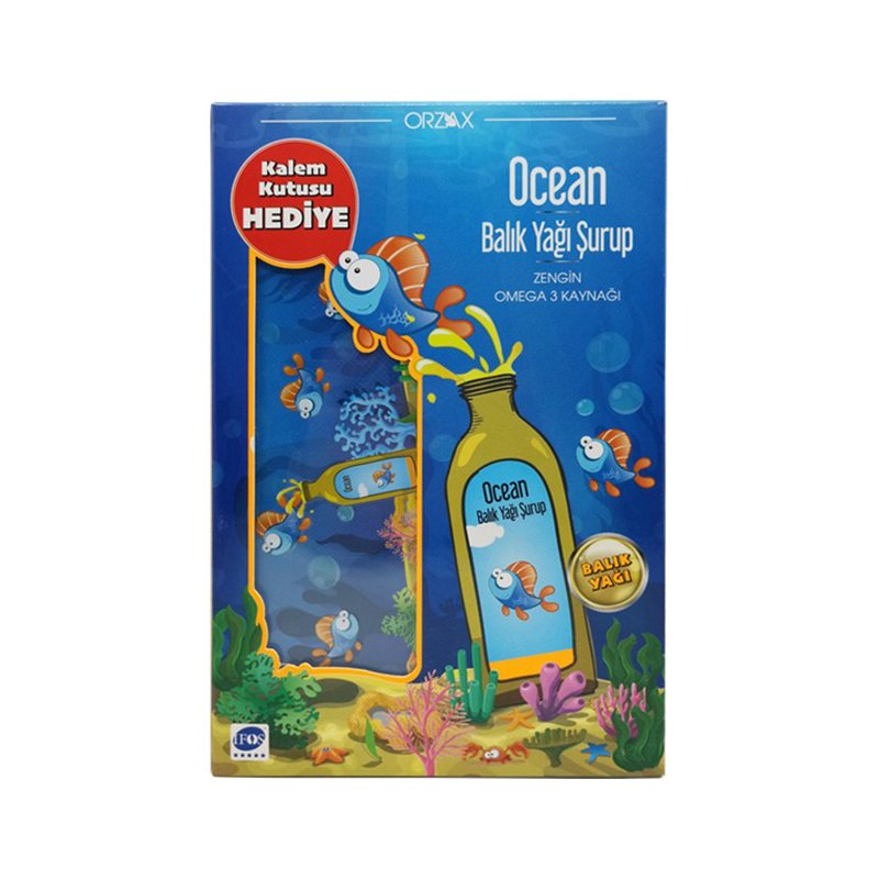 Ocean Portakal Aromalı Balık Yağı Şurubu 150 ml Kalem Kutusu Hediye