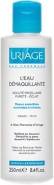 Uriage L'eau Demaquillante Make Up Remover Water Micellar Solution Normal to Mixed Skin 250 ml