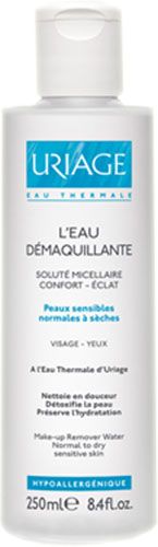 Uriage L'eau Demaquillante Make Up Remover Water Micellar Solution Dry to Normal Skin 250 ml