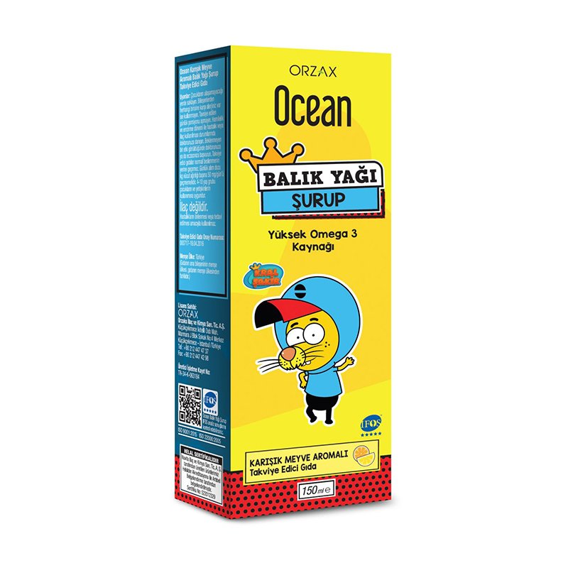 Ocean Karışık Meyve Aromalı Balık Yağı Şurubu 150 ml