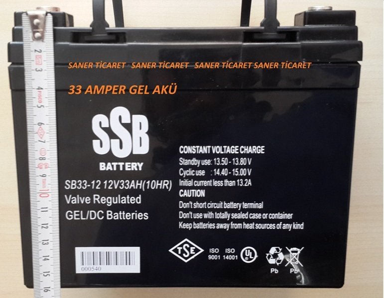 33 AMPER JEL AKÜ ENGELLİ ARAÇ AKÜSÜ TSE Lİ
