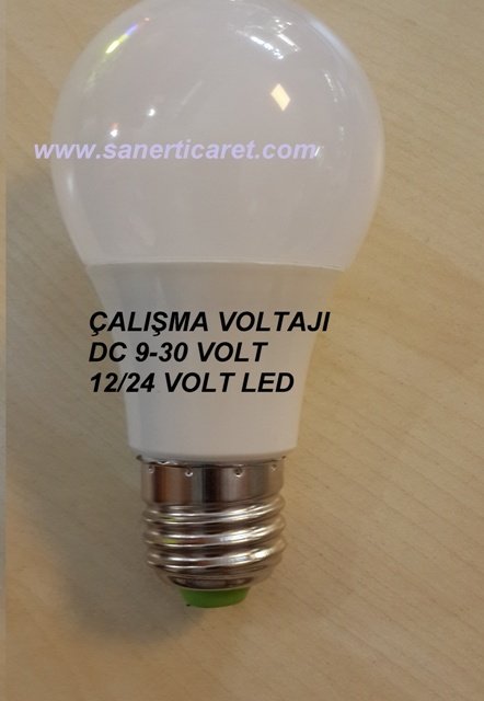 24 VOLT LED AMPUL 9 WATT DC 9-30 VOLT   BEYAZ