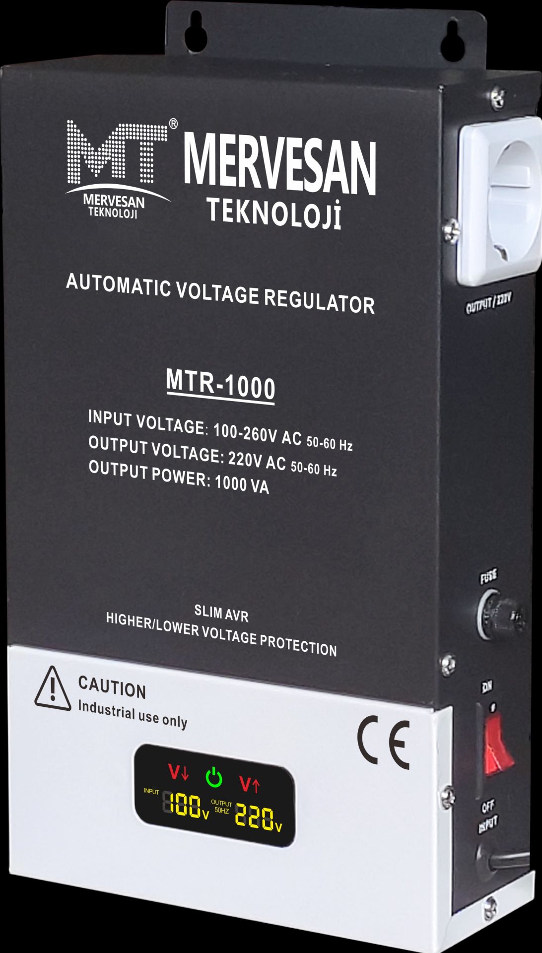 1 KVA REGÜLATÖR 1000 VA  MONO FAZ VAOLTAJ AYARLAYICI MERVESAN MT-1000 VA