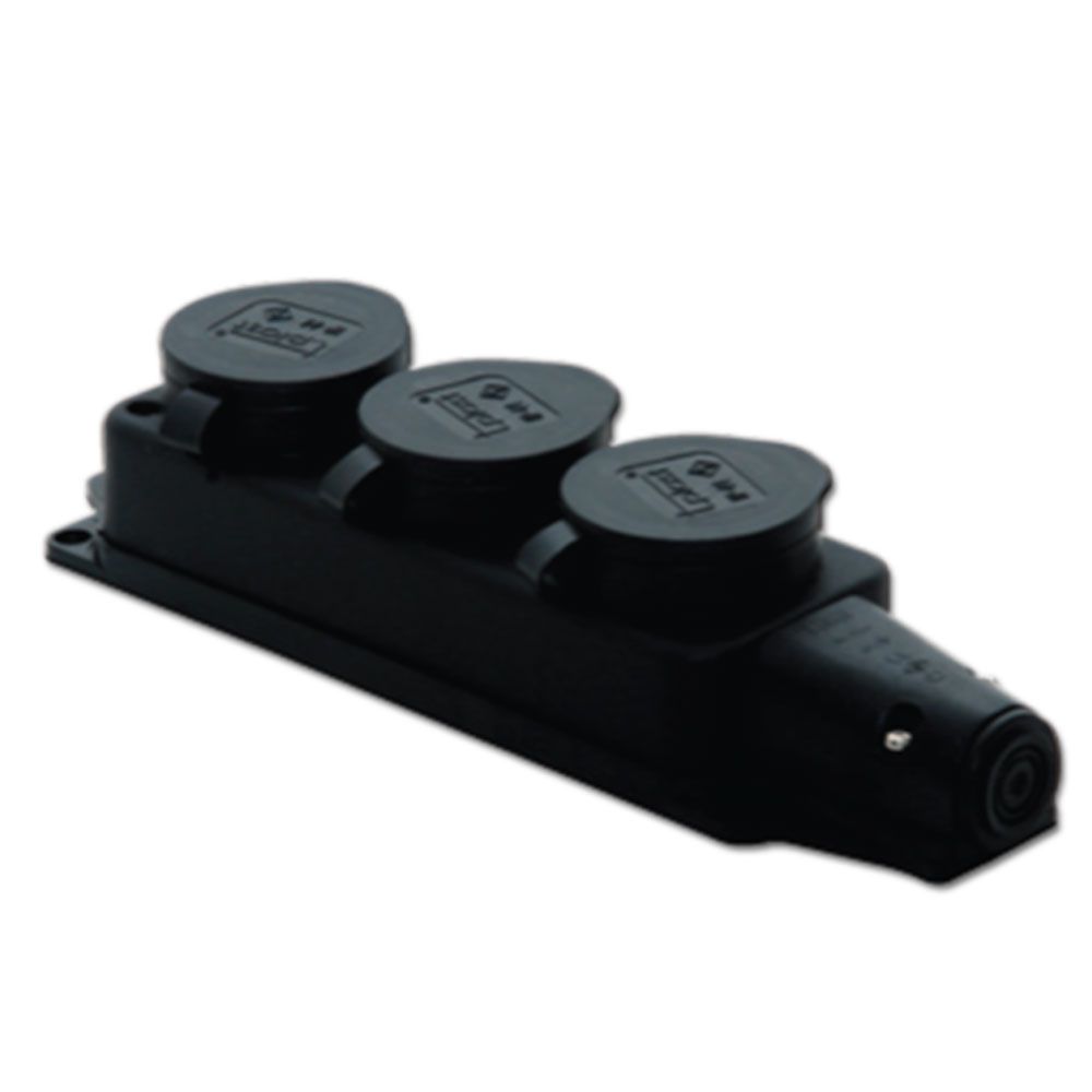 ÜÇLÜ GRUP PRİZ 1X16A KAUCUK SİYAH 3101-308-0300