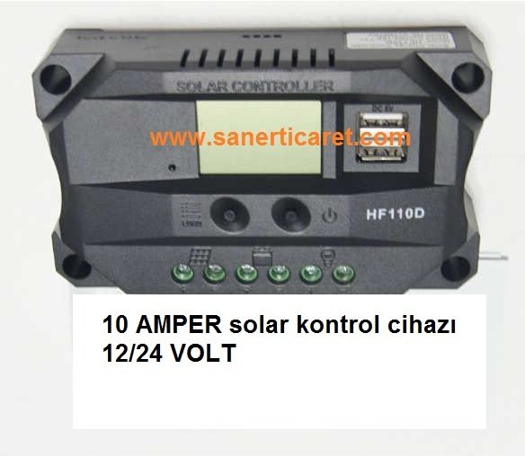 10 AMPER SOLAR ŞARJ KESİCİ LCD EKRANLI
